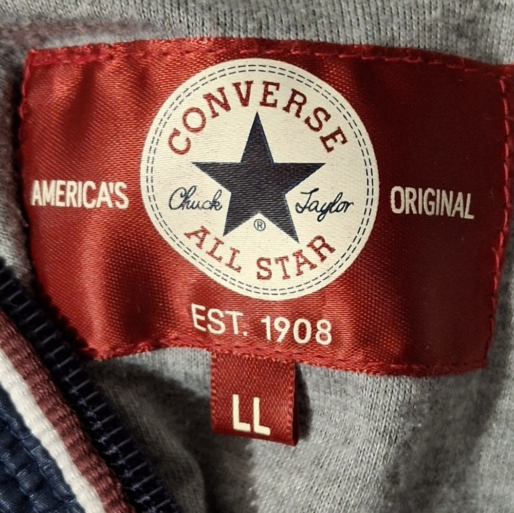 Converse All Star zip-up full zip  hooded jacket size LL - Picture 3 of 3